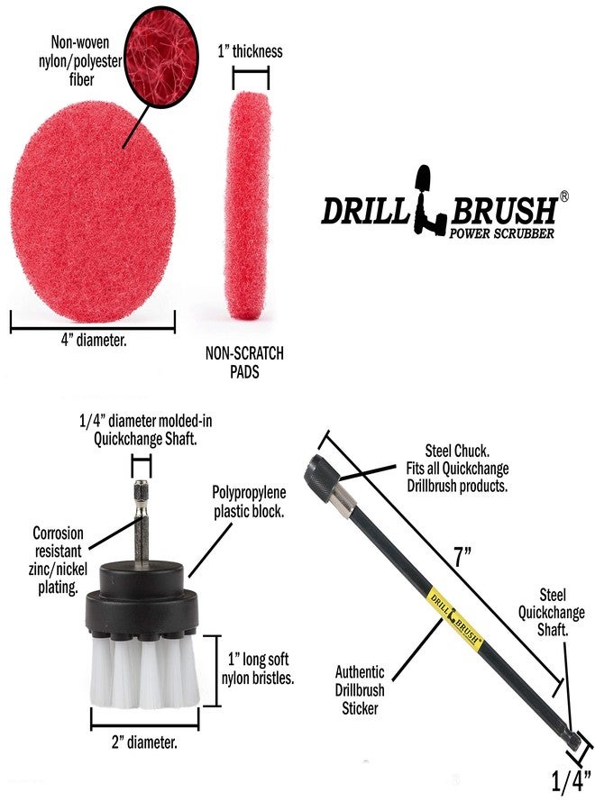 Drillbrush Drill Brush - Bathroom - Power Scouring Pads - Shower Cleaner - Scrub Brush - Shower Doors - Bathroom Sink - Tub - Bath Mat - Baseboard - Vinyl Flooring - Mineral Deposits - Hard Water Stain Remover - Image 5