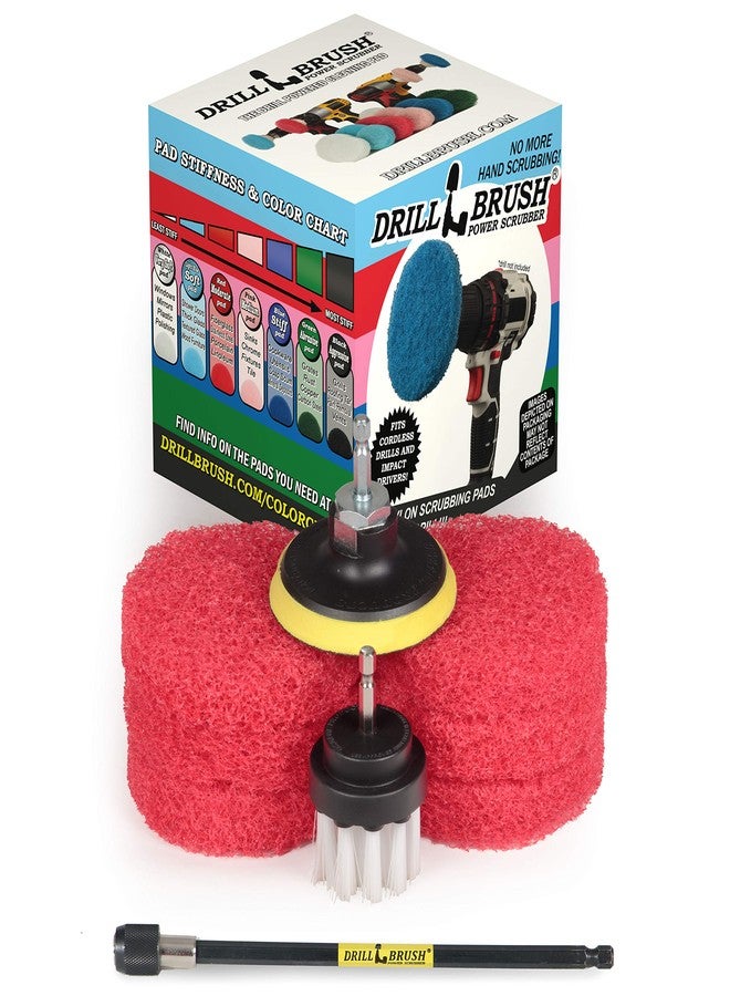 Drillbrush Drill Brush - Bathroom - Power Scouring Pads - Shower Cleaner - Scrub Brush - Shower Doors - Bathroom Sink - Tub - Bath Mat - Baseboard - Vinyl Flooring - Mineral Deposits - Hard Water Stain Remover - Image 1