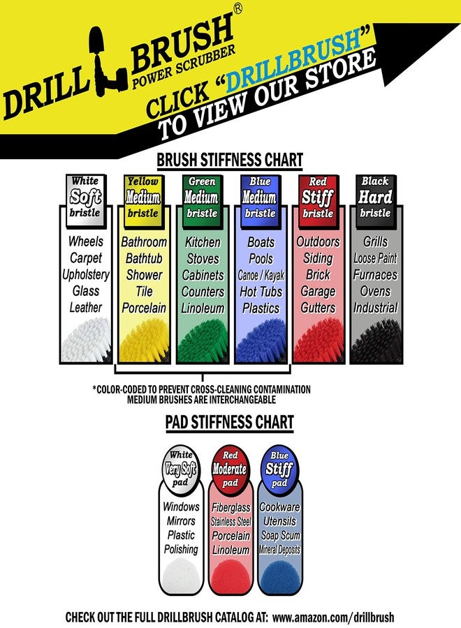 Drillbrush Drill Brush - Bathroom - Power Scouring Pads - Shower Cleaner - Scrub Brush - Shower Doors - Bathroom Sink - Tub - Bath Mat - Baseboard - Vinyl Flooring - Mineral Deposits - Hard Water Stain Remover - Image 3