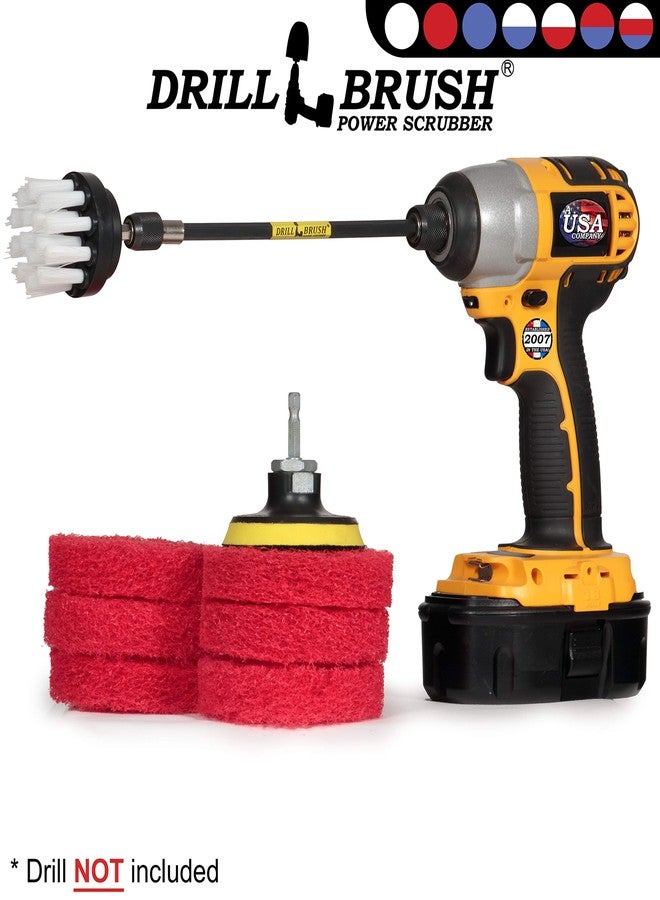 Drillbrush Drill Brush - Bathroom - Power Scouring Pads - Shower Cleaner - Scrub Brush - Shower Doors - Bathroom Sink - Tub - Bath Mat - Baseboard - Vinyl Flooring - Mineral Deposits - Hard Water Stain Remover - Image 4