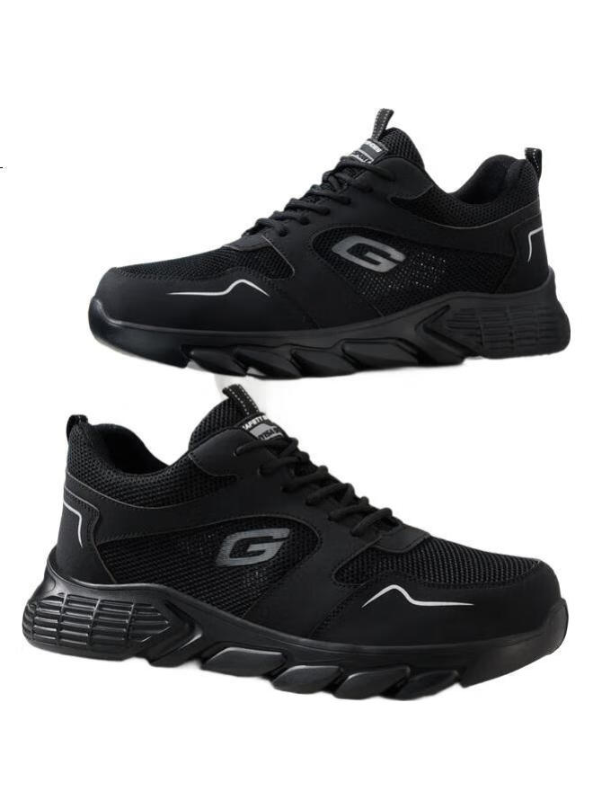 JUNBU Men'S Lightweight Breathable Steel Toe Cap Anti-Smashing Anti-Piercing Shock-Absorbing Soft Bottom Work Safety Shoes 0217T 39 - Image 1
