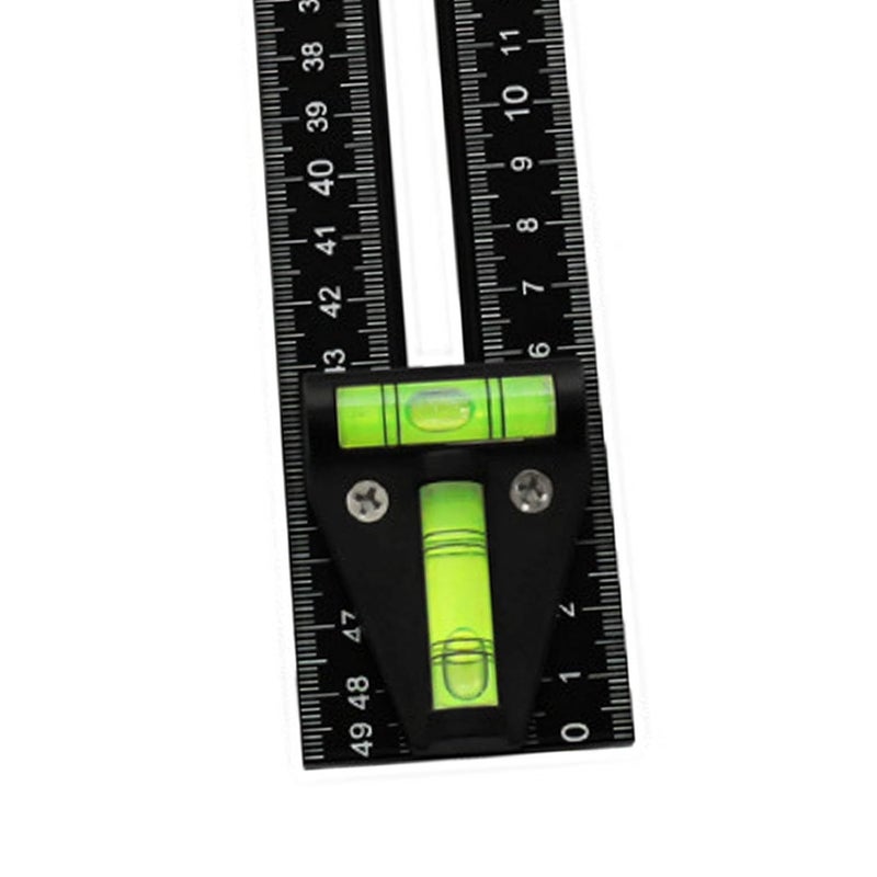 Aluminum Alloy Multi Angle Measuring Tool with Bubble Level 90 45 Degree Adjustable Ruler - Image 4