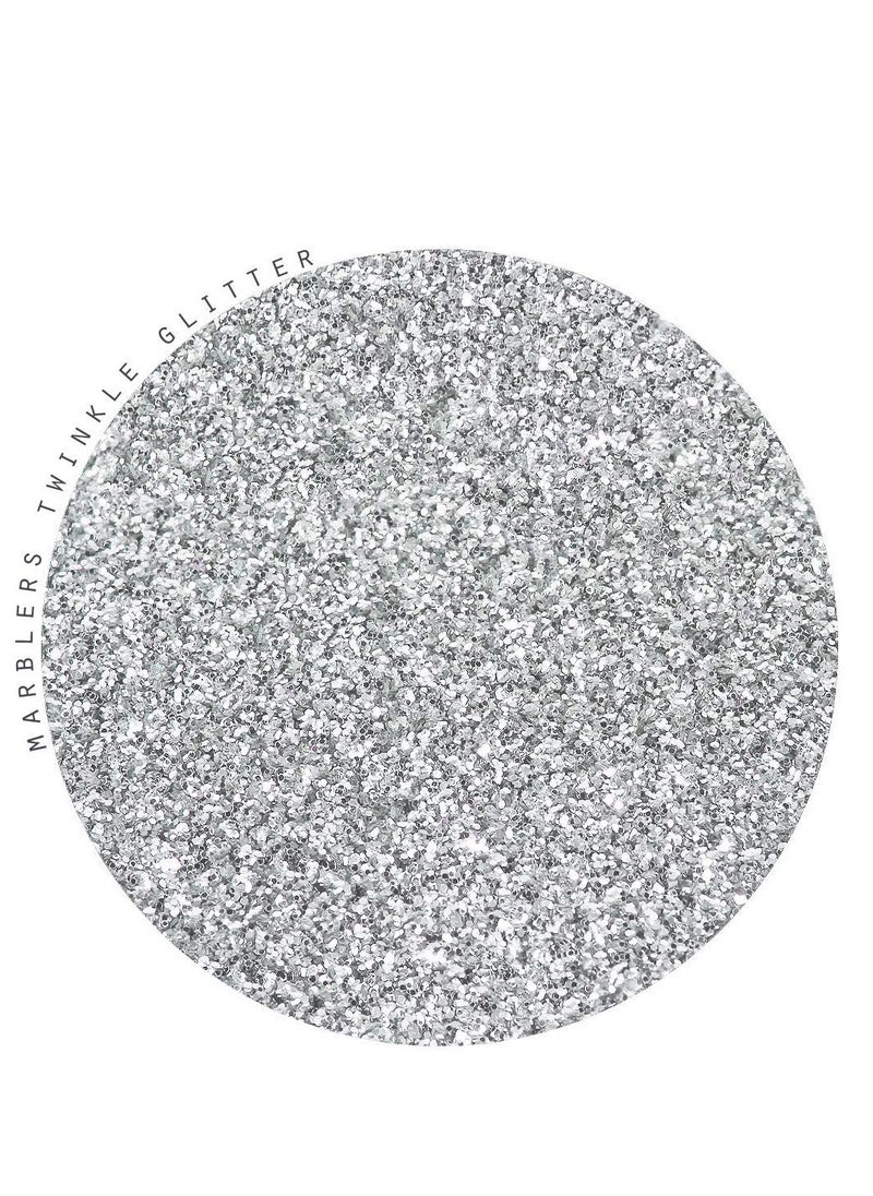 MARBLERS MARBLERS Twinkle Glitter [Silver] 1.5oz (42g) | Fine | Non-Toxic, Vegan, Cruelty-Free | Face, Body, Eyeshadow, Hair, Festival, Party Makeup | Nail Art, Polish | Resin, Tumbler, Slime, Craft  - Image 2