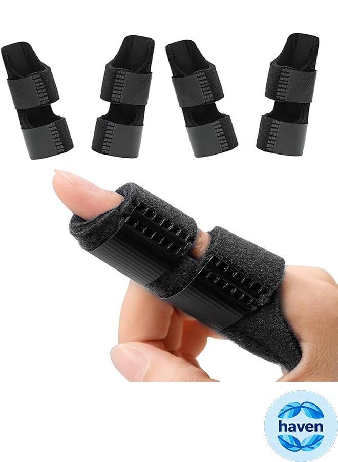 4 Pcs إصبع جبيرة إصبع مستقيم لتصويب أو دعم الأصابع المكسورة والإصابات الرياضية - Image 1