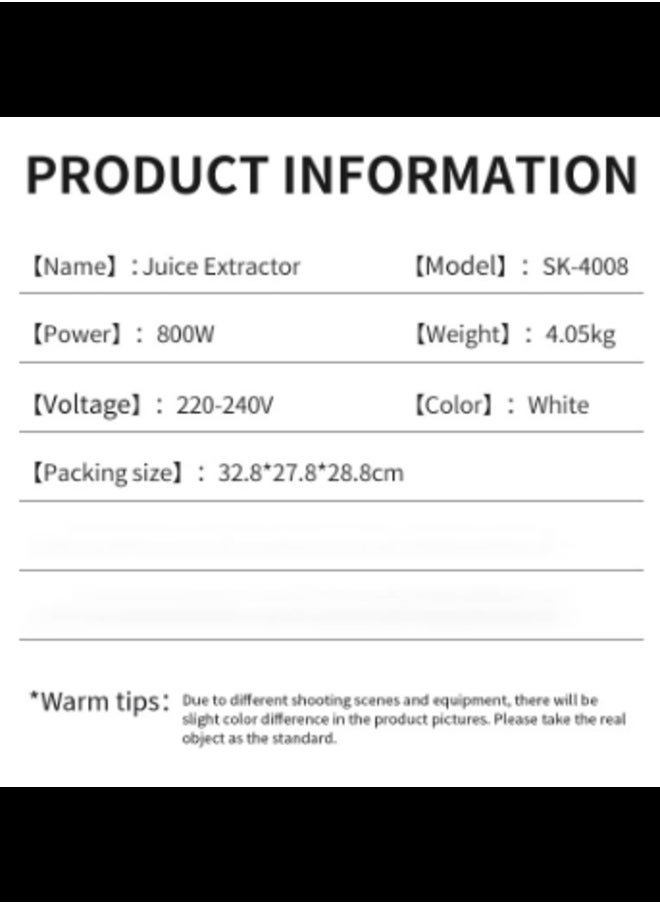 sokany SK-4008 Household Juice Extractor 800W Strong Power Multifunction Blender Grinder 1500ML Large Capacity  - Image 4