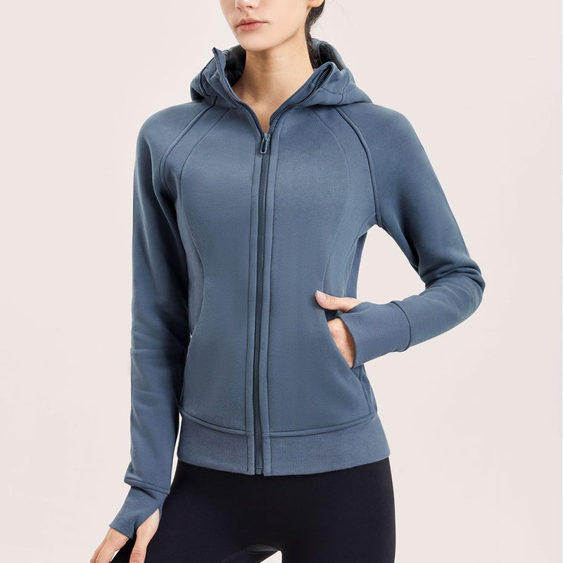 كوينج Womens Autumn Winter Yoga Sports Jacket Zipper Ultramilu - Image 1