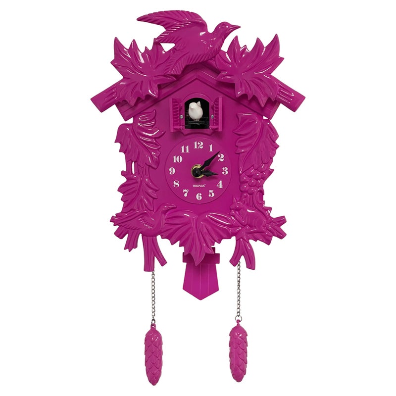 WALPLUS Chiming Classic Pink Cuckoo Wall Clock Hanging Bird Clock Home Decor Christmas Clock Gifts - Image 4