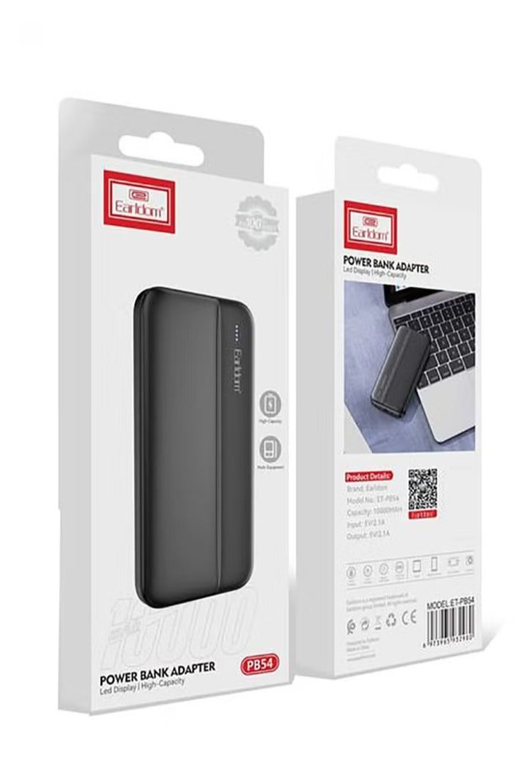 Earldom Power Bank Charging 10000mAh PB54 Fast with Dual USB Type-A, USB Type-C, Micro, LED Digital Display, Portable Travel Power Bank Charger, ( PB54) - Image 4