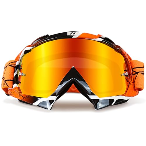NENKI Dirt Bike Goggles - Adult Motocross MX MTB Goggles with Anti Fog, UV Protection, Orange Lens for Men & Women - Image 1