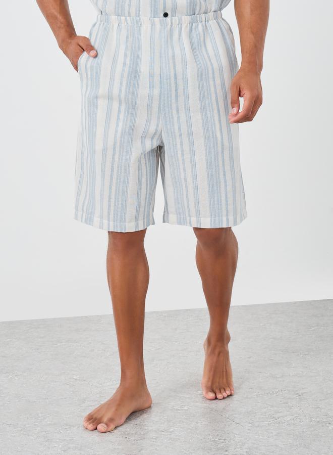 Styli Men Striped Short Sleeve Shirt and Shorts Set - Image 4