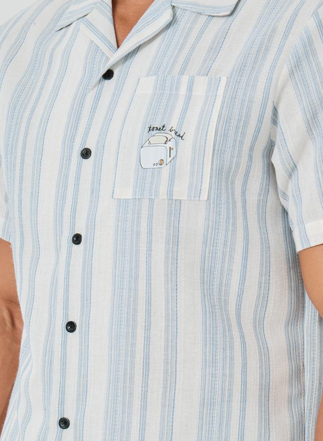 Styli Men Striped Short Sleeve Shirt and Shorts Set - Image 3