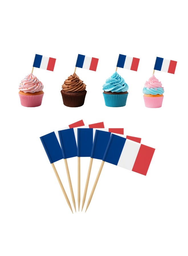 PRINTSHOP4ME Football Cake Topper Set | 48 Country Flags | Pack of 50 Decorations (France) - Image 1