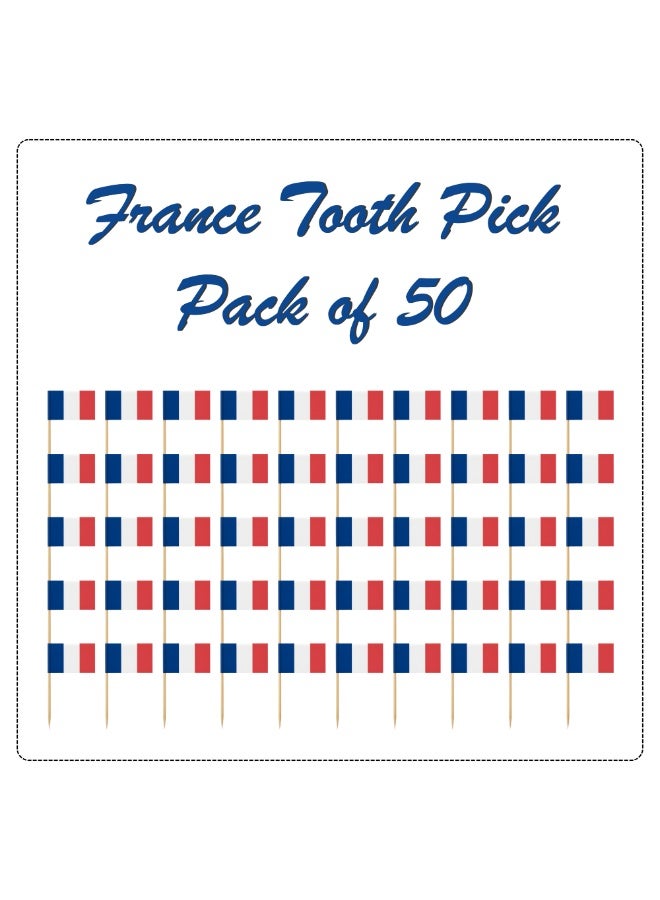 PRINTSHOP4ME Football Cake Topper Set | 48 Country Flags | Pack of 50 Decorations (France) - Image 2