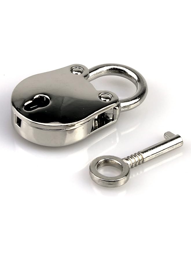PROMASS PROMASS 1PCS Vintage Mini Bear Padlock Key Lock Antique Style Small Key Lock (Silver)  - Image 1