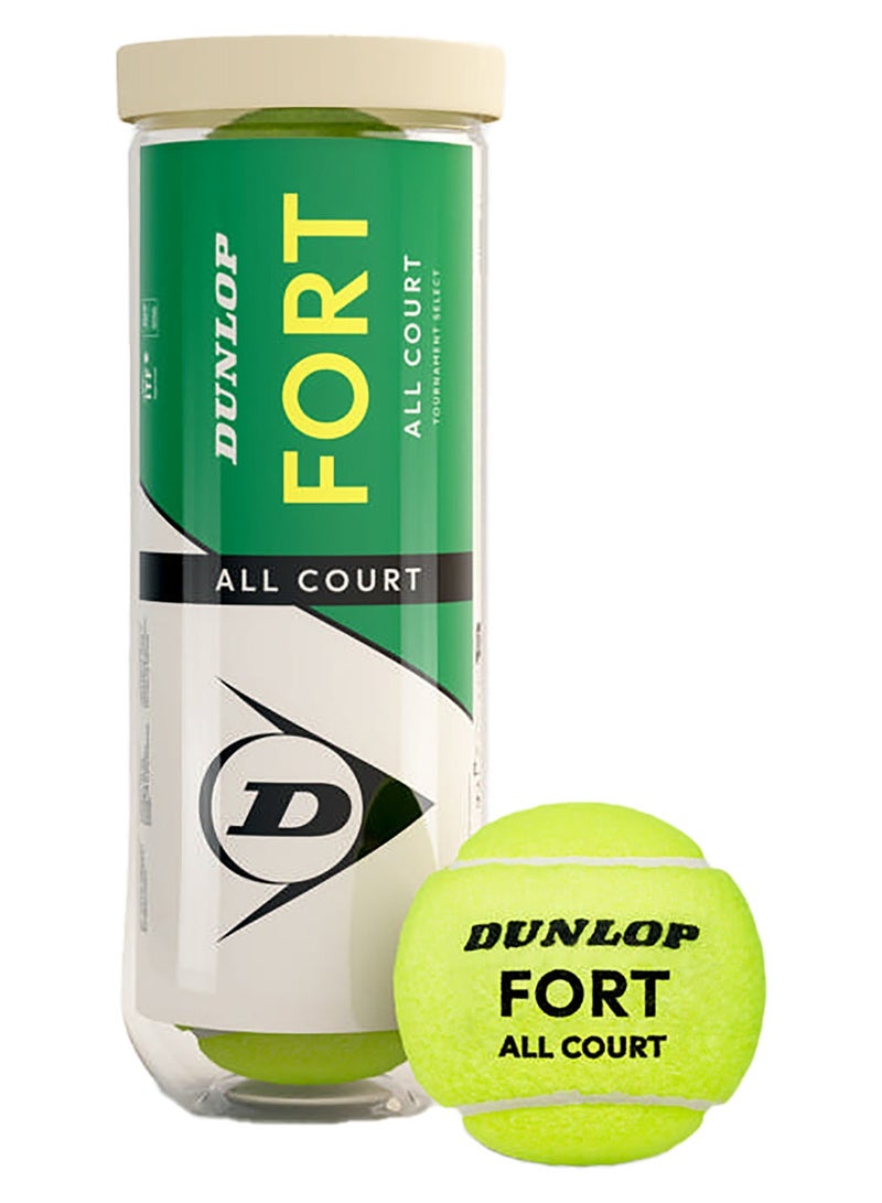 Dunlop Fort All Court Tennis Balls – 3-Pack, Durable Balls for Practice & Match Play - Image 1