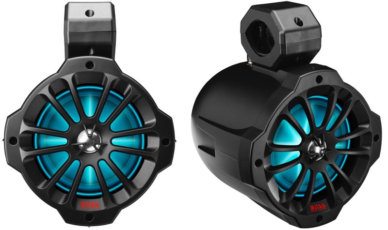 BOSS AUDIO SYSTEMS BOSS Audio Systems B62RGB ATV UTV Marine Boat Stereo 6.5 Inch Wake Tower Speakers – IPX5 Weatherproof, Bluetooth, Built-in Amplifier  - Image 1
