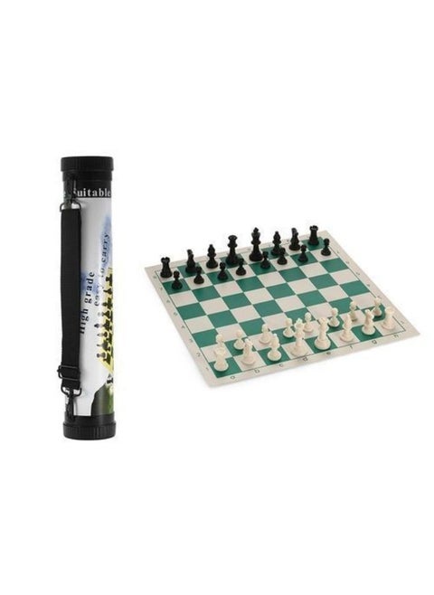 Leather folding chess with stand