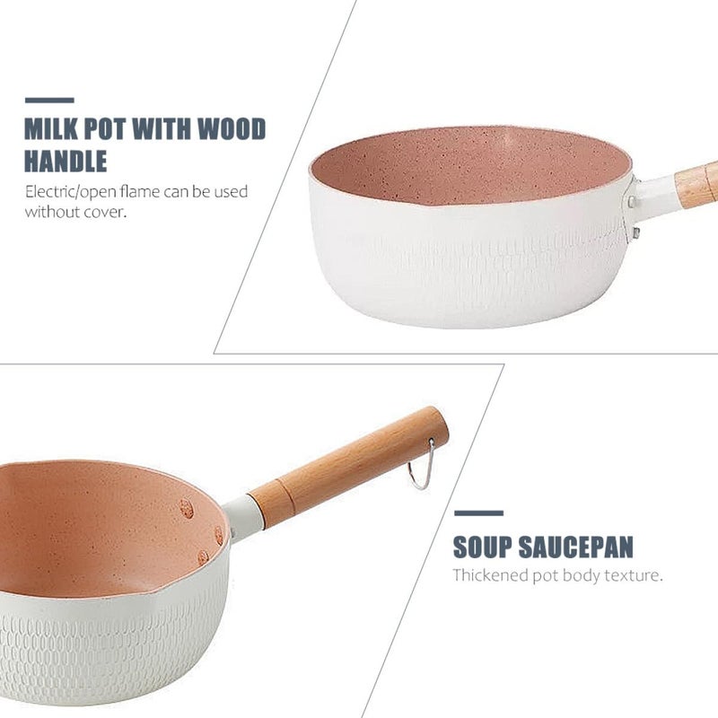 SECFOU Japanese-style 16cm Milk Pan 1.5l Saucepan Non-stick Cooking Pot for Stovetop Use without Lid Suitable for 1-2 Persons Random Color - Image 3