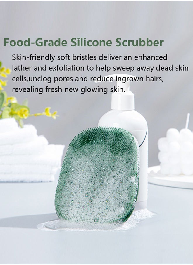 HieerBus - Silicone Body Scrubber Shower Bath Body Brush for Men Women ,1 Pack, Army Green - Image 1