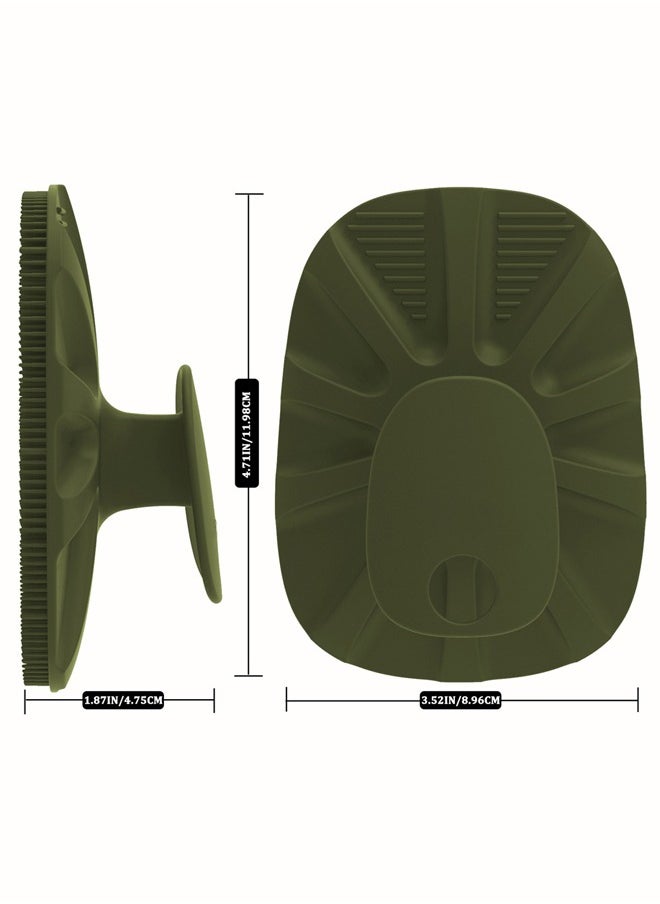 HieerBus - Silicone Body Scrubber Shower Bath Body Brush for Men Women ,1 Pack, Army Green - Image 1