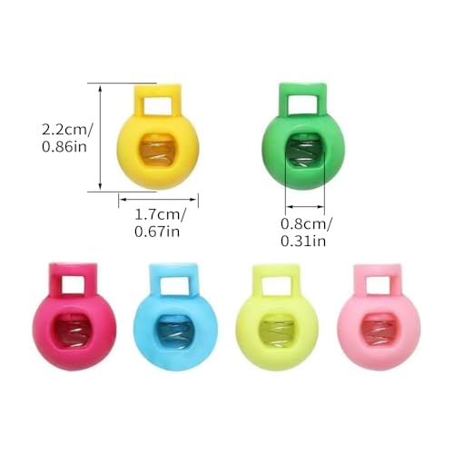 Hysagtek Plastic Cord Locks for Drawstrings Shoelaces, 100 Pcs Adjustable Round Cord Stops for Paracord, Backpacks - Image 2