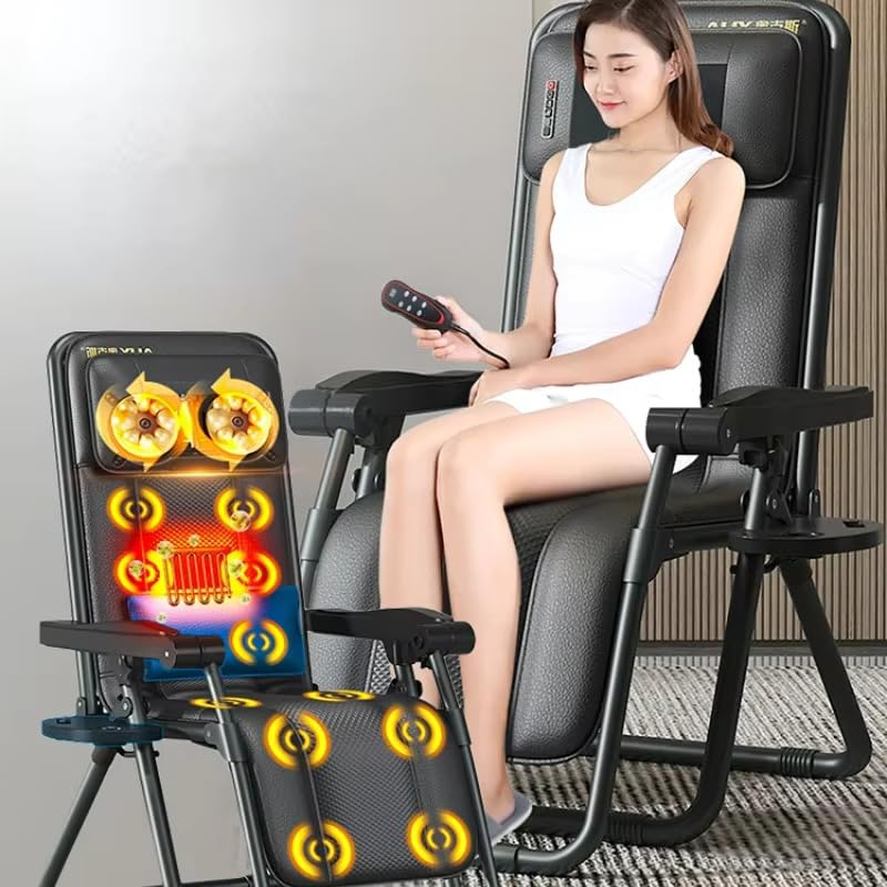 Deoxys Deoxys Portable Massage Chair Luxury Full Body Reclining Patio Camping Lounge Chair Folding Recliner for Indoor Zero Gravity Chair - Image 1