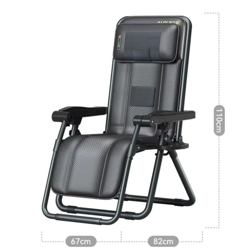 Deoxys Deoxys Portable Massage Chair Luxury Full Body Reclining Patio Camping Lounge Chair Folding Recliner for Indoor Zero Gravity Chair - Image 2