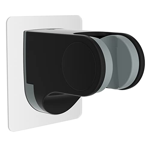 Hibbent Shower Head Holder, Strong Adhesive, Waterproof, Height Adjustable, Wall Mount, No Drilling, Matte Black - Image 1