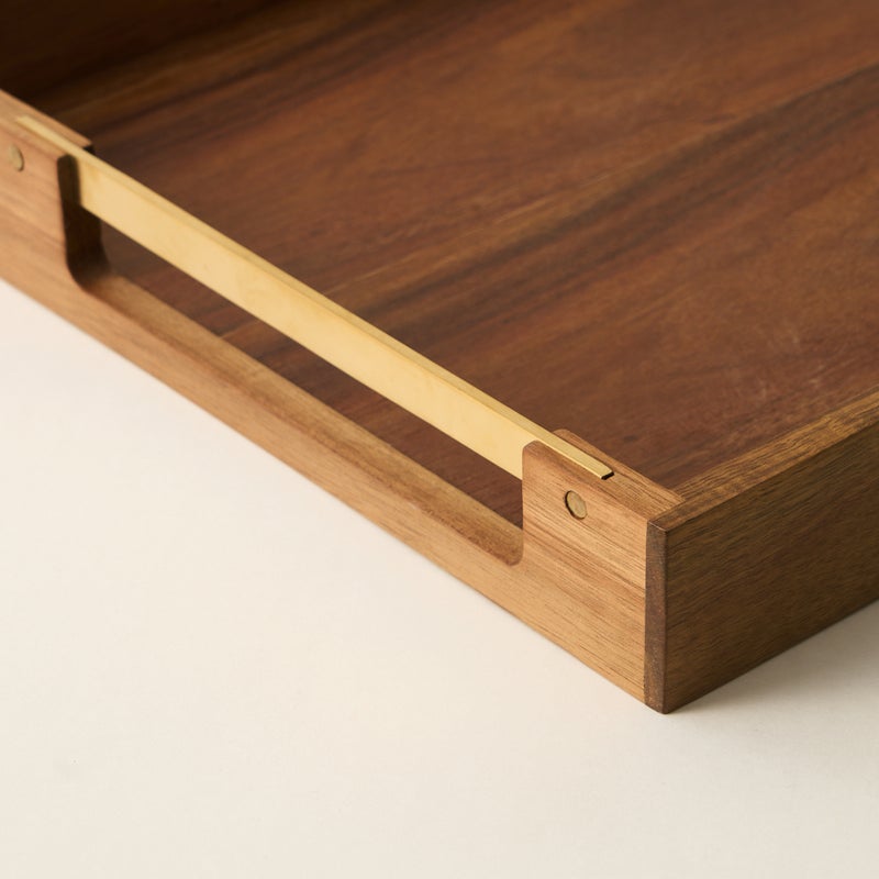 Dallaty rectangular wood tray with handel 50.8*35.6*5.1cm - Image 5