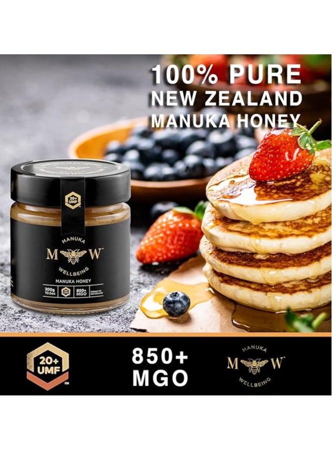 MANUKA WELLBEING - Pure New Zealand’s Finest Manuka Honey UMF 20+ ,MGO 850+, Certified Pure Raw Manuka Honey in a Jar. 300g. - Image 1