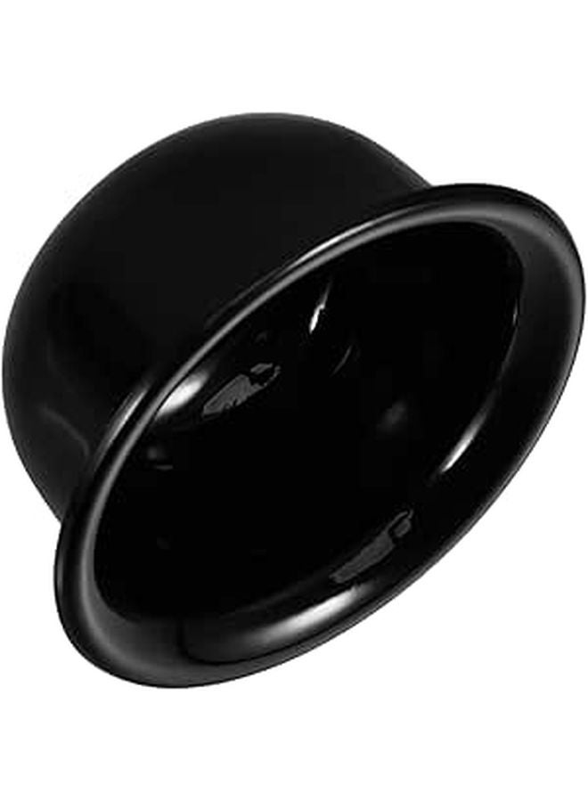 Black Plastic Shaving Soap Bowl With Lid Reusable Beard Cream Storage Mug - Image 1