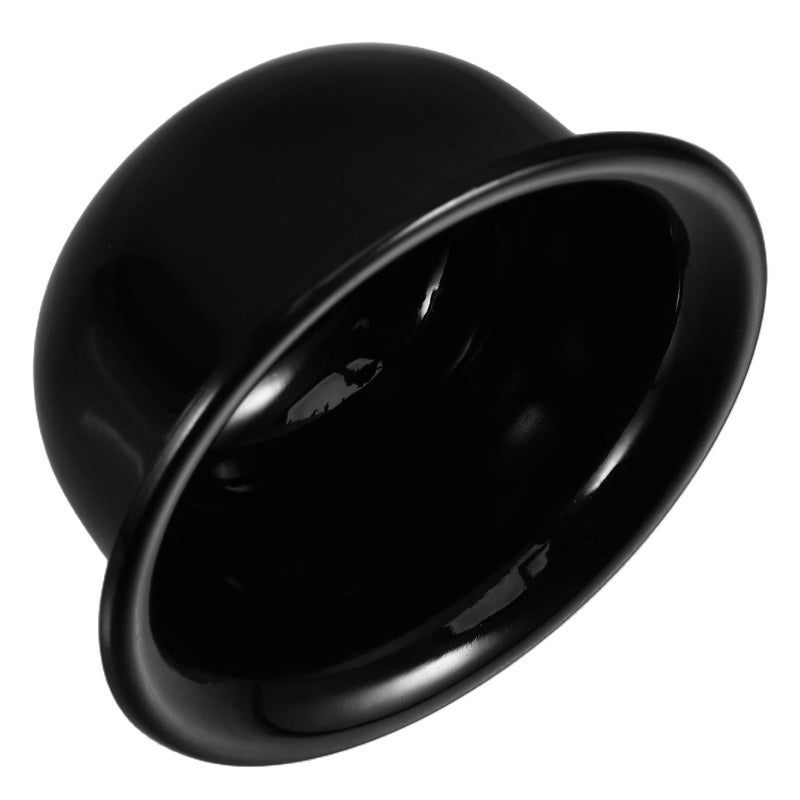 Black Plastic Shaving Soap Bowl With Lid Reusable Beard Cream Storage Mug - Image 2