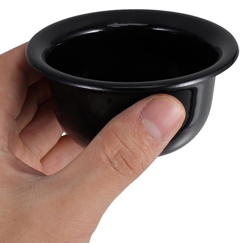 Black Plastic Shaving Soap Bowl With Lid Reusable Beard Cream Storage Mug - Image 5