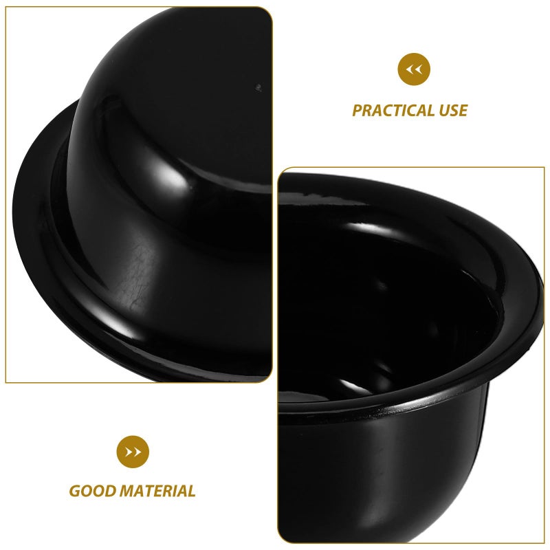Black Plastic Shaving Soap Bowl With Lid Reusable Beard Cream Storage Mug - Image 4
