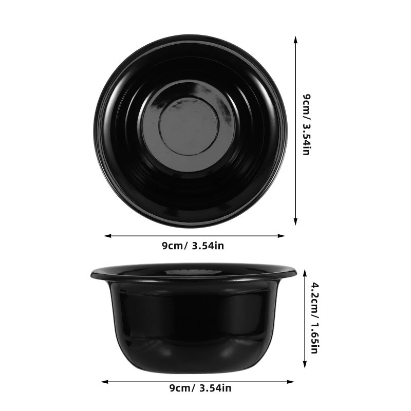 Black Plastic Shaving Soap Bowl With Lid Reusable Beard Cream Storage Mug - Image 3