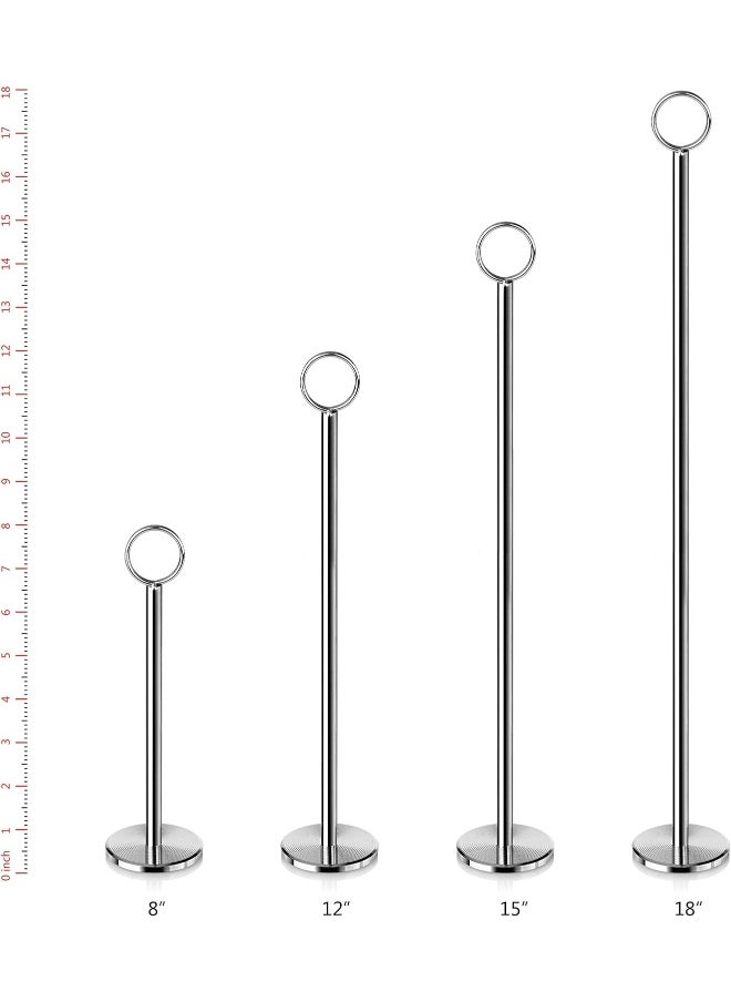 New Star Foodservice New Star Foodservice 23336 Split-Ring Style Place Card/Table Number Holder, 8 inch, Silver, Set of 12  - Image 4