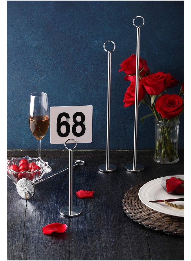 New Star Foodservice New Star Foodservice 23336 Split-Ring Style Place Card/Table Number Holder, 8 inch, Silver, Set of 12  - Image 5