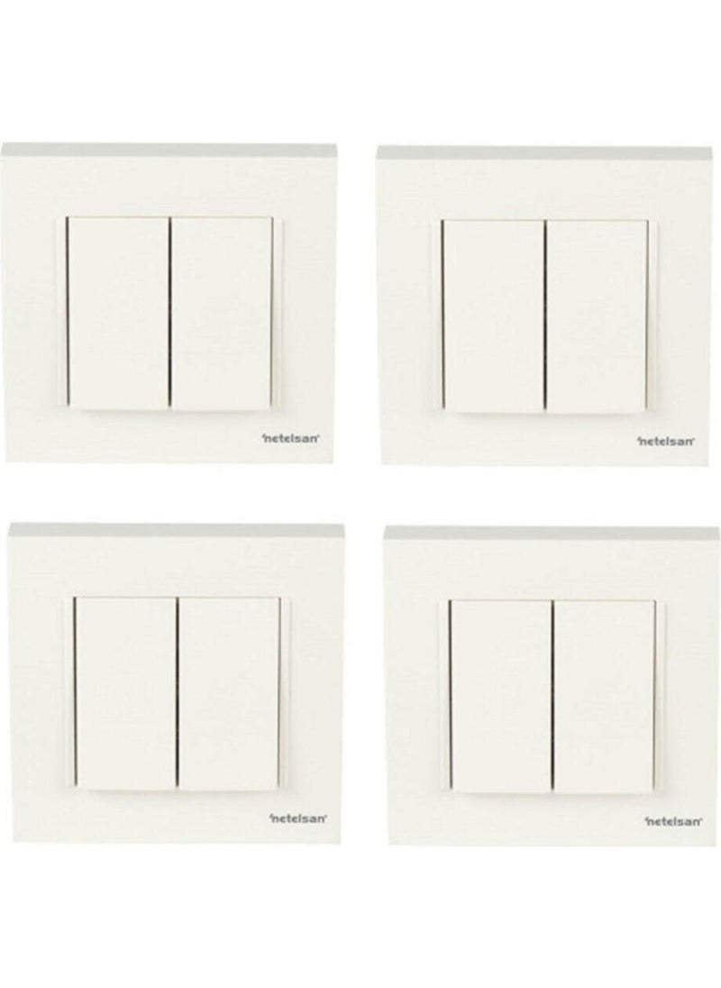 Netelsan - Byobu Binary Switch - Commutator 1 Quality White Color (Including Frame) 4 Pieces - Image 1