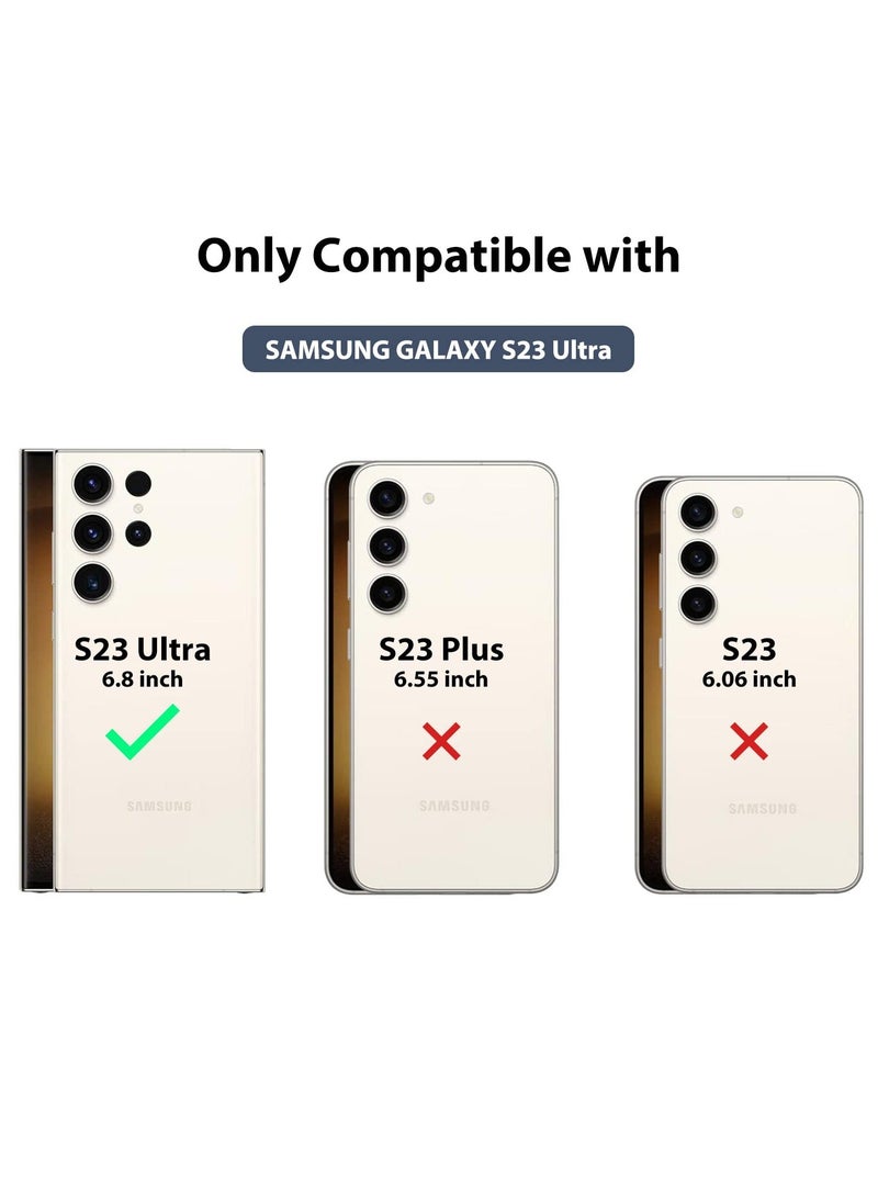 for Samsung Galaxy S23 Ultra Case with Detachable Rope Strap, Drop Protection, Hard Back & Soft Bumper, Slim Protective Phone Case for Galaxy S23 Ultra 6.8 Inch - Blue
