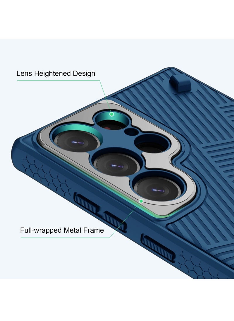 for Samsung Galaxy S23 Ultra Case with Detachable Rope Strap, Drop Protection, Hard Back & Soft Bumper, Slim Protective Phone Case for Galaxy S23 Ultra 6.8 Inch - Blue