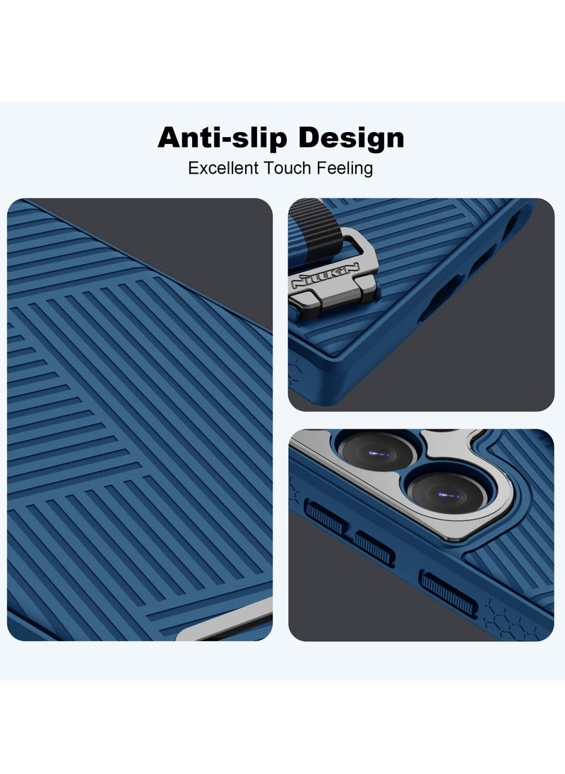 for Samsung Galaxy S23 Ultra Case with Detachable Rope Strap, Drop Protection, Hard Back & Soft Bumper, Slim Protective Phone Case for Galaxy S23 Ultra 6.8 Inch - Blue