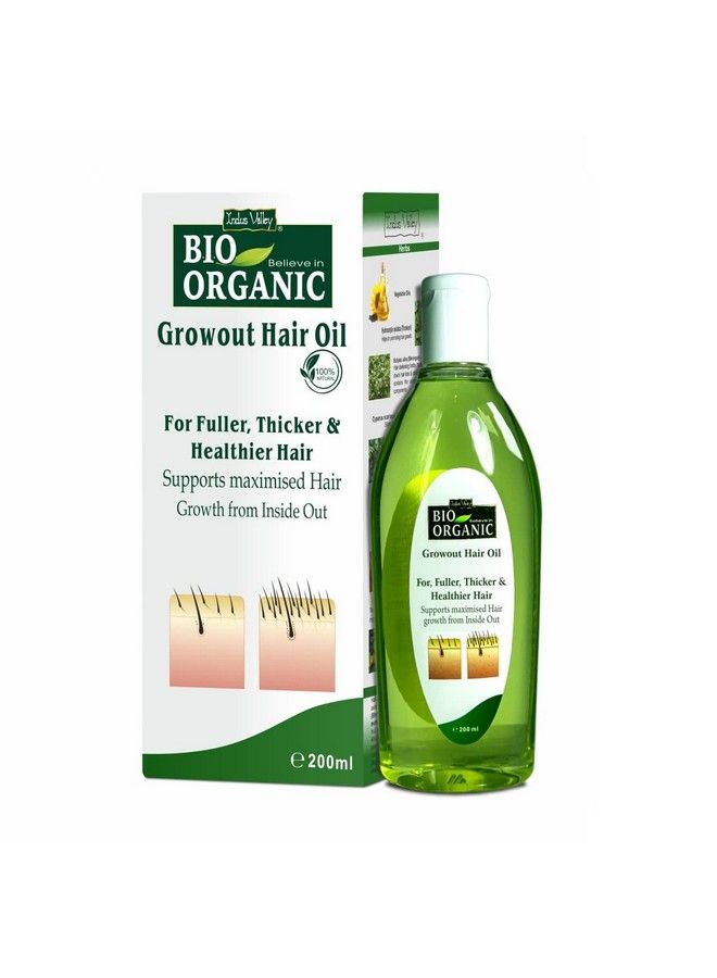 Indus Valley Bio Organic Growout Hair Oil For Hair Growth 100% Organic And Vegan That Combats Dandruff Flaky Scalp Frizz And Split Ends 200Ml - Image 2