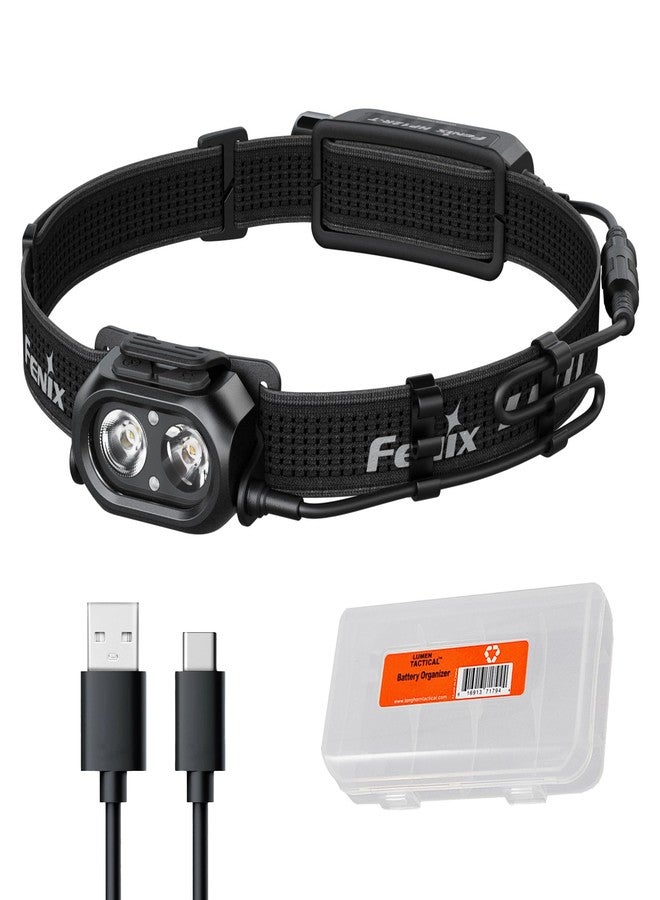 فينيكس مصباح رأس للجري قابل لإعادة الشحن Fenix HP12R-T بقوة 1300 لومن - تصميم طاقة منفصل، أوضاع إضاءة أبيض/أبيض محايد/أحمر مع منظم Lumentac (أسود) - Image 1