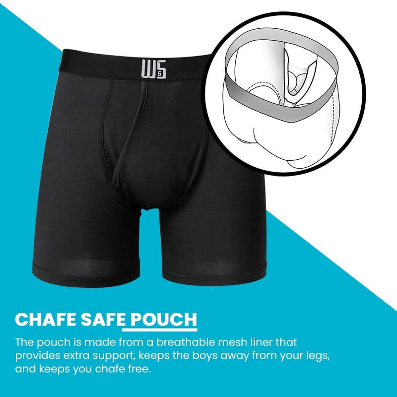 Warriors & Scholars | Boxer Briefs With Pouch | Man Underwear W/Chafe Safe Pouch | Mens boxer briefs| Printed Briefs | 6 pack, Pack Am30fbp, Large - Image 3