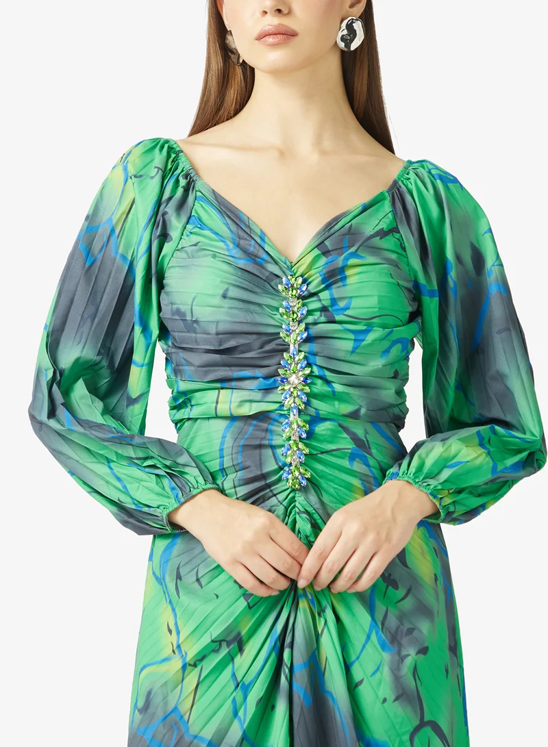 ايلا فستان مطبوع بفتحة