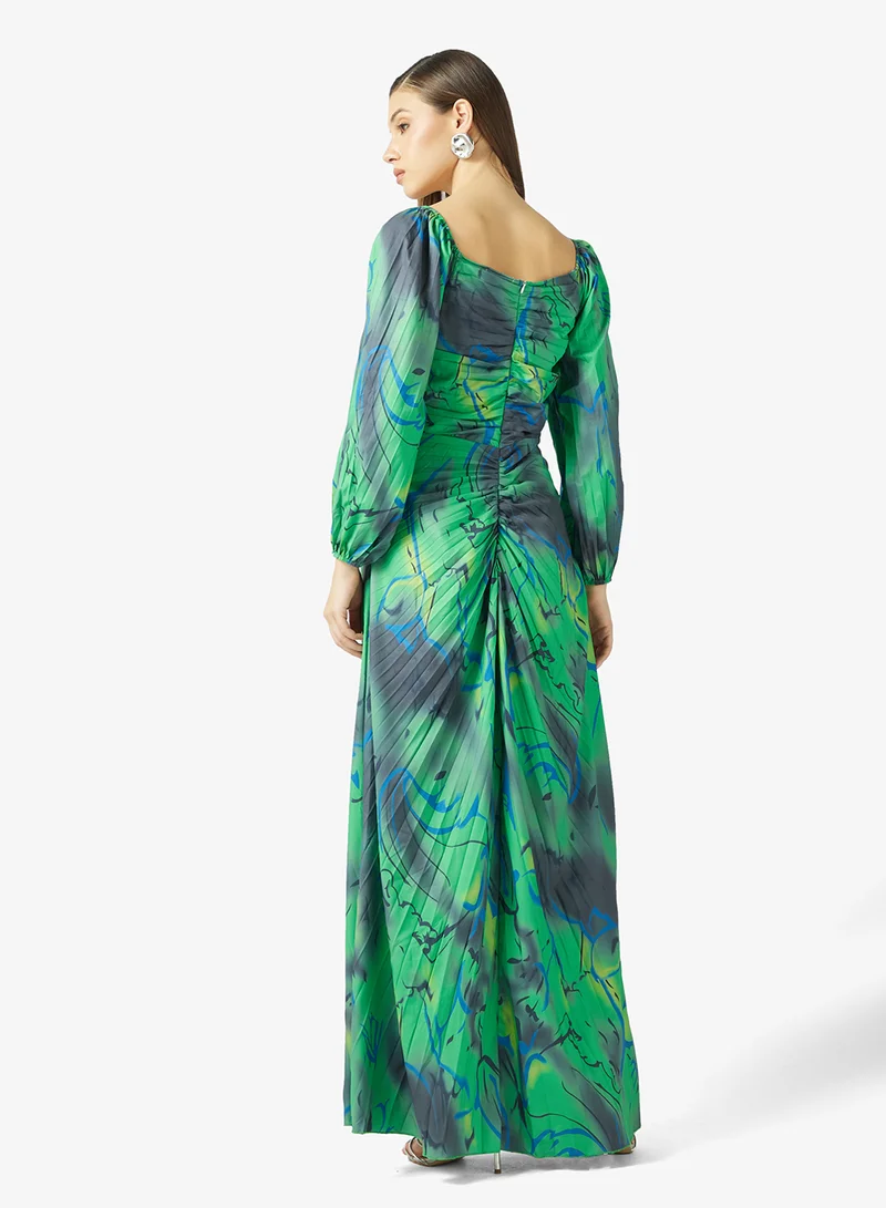 ELLA Printed Dress With Slit