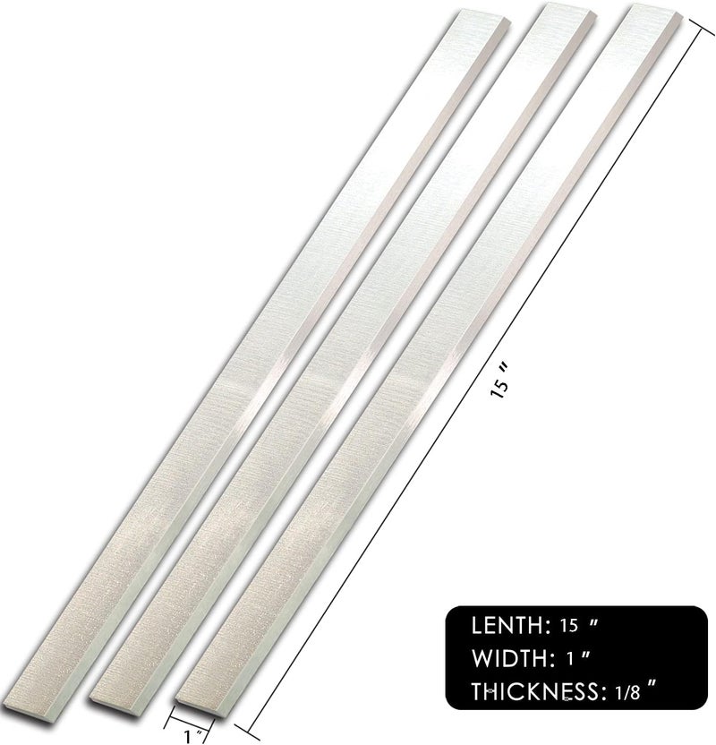 Asieg Tool 15 Inches Planer Blades jointer Knives set HSS Replacement for Delta 22-677 DC-380 Grizzly G0453 G1021 G6701 JET 708529G JWP-15CS JWP-15HO Freud C045 Reliant DD-37 Powermatic and Most 15" Planers 3pcs - Image 2