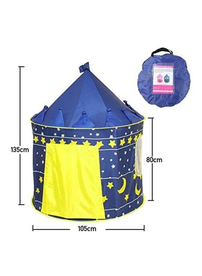 PROMASS Princess Castle Play Tent with Glow in The Dark Stars, conveniently Folds in to a Carrying Case, Your Kids Will Enjoy This Foldable POP Up Blue Play Tent/House Toy for Indoor & Outdoor Use - Image 2