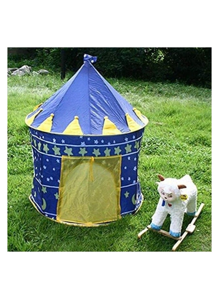 PROMASS Princess Castle Play Tent with Glow in The Dark Stars, conveniently Folds in to a Carrying Case, Your Kids Will Enjoy This Foldable POP Up Blue Play Tent/House Toy for Indoor & Outdoor Use - Image 3