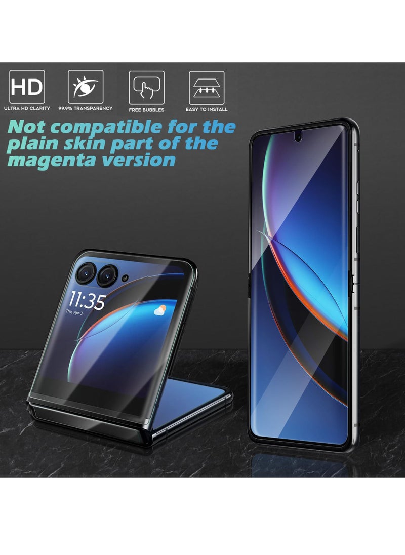 Screen Protector Compatible for Motorola Razr+ 2023, 3 Sets 12 Packs Anti-Scratch Bubble-Free Screen Protector, Premium Quality Soft TPU (Not Glass)